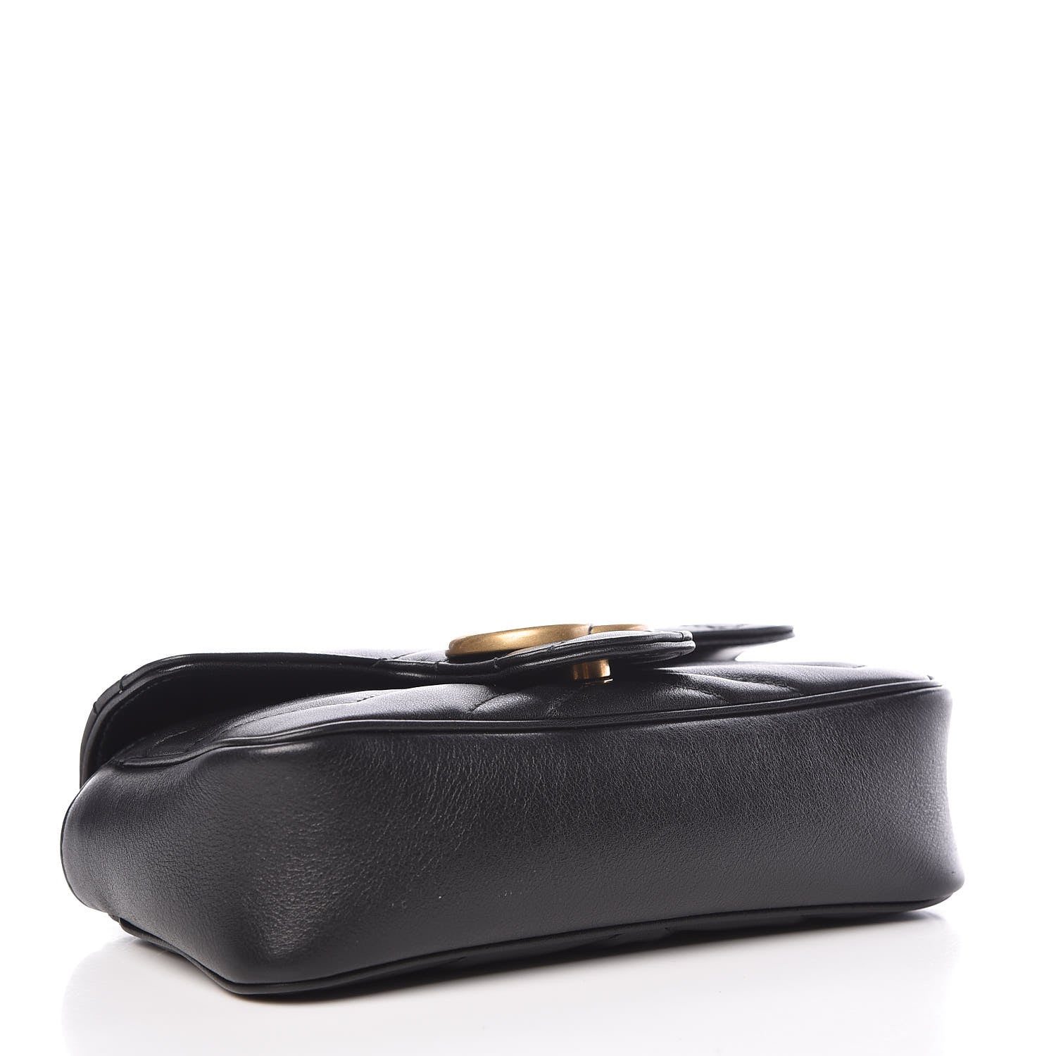 Gucci Calfskin Matelasse Super Mini GG Marmont Shoulder Bag Black 4 of 10