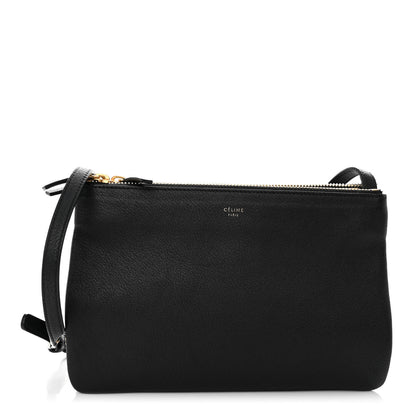 Celine Goatskin Small Trio Crossbody Bag Black 1 of 11