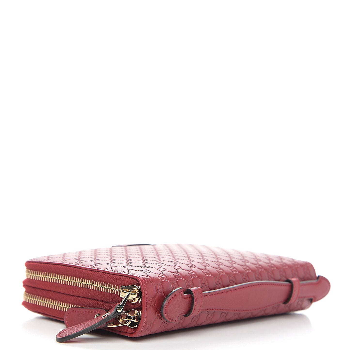 Microguccissima Zip Around Top Handle Travel Wallet Red