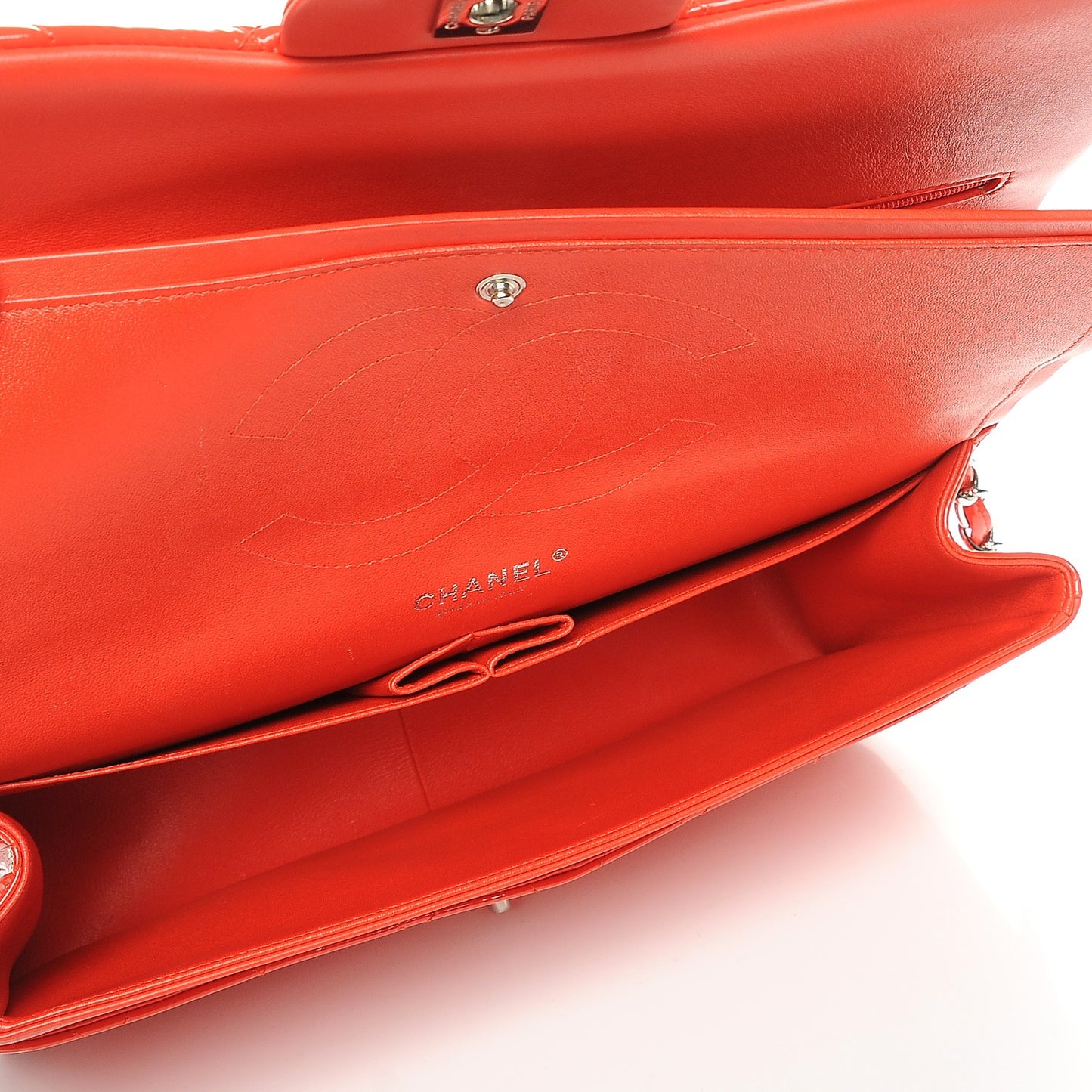 Patent Quilted Jumbo Double Flap Red