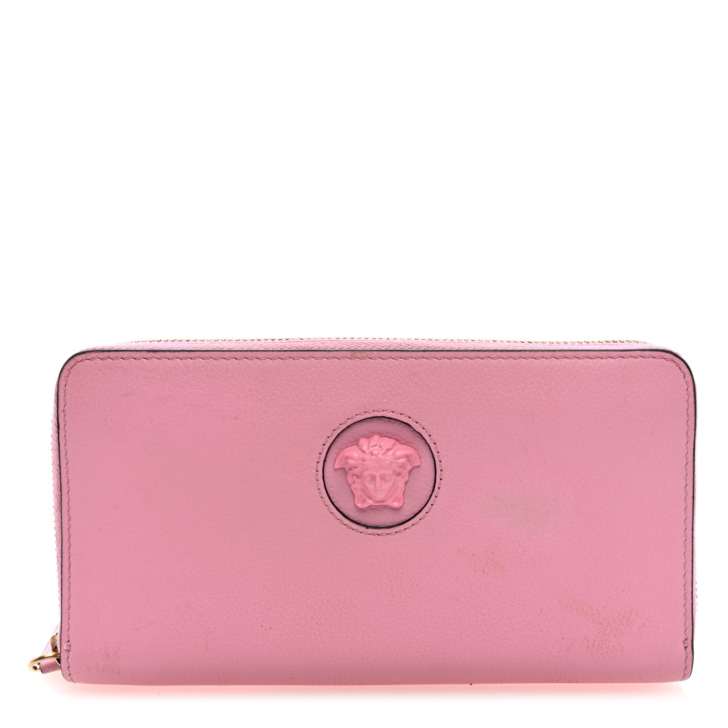 Versace Calfskin Medusa Zip Wallet Pink 1 of 6