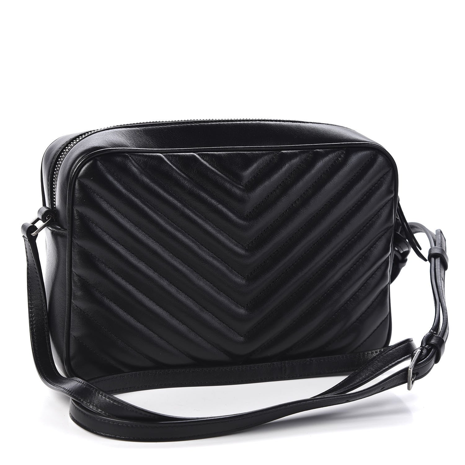Saint Laurent Calfskin Matelasse Monogram Lou Camera Bag Black 2 of 9