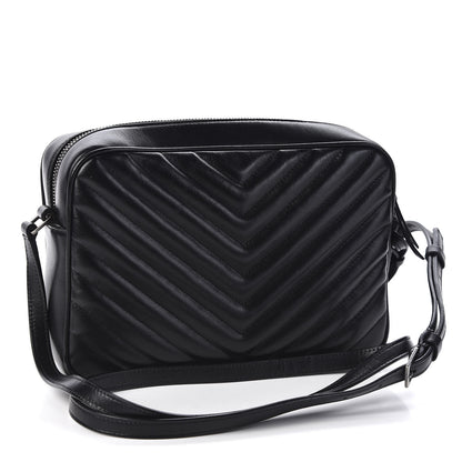 Saint Laurent Calfskin Matelasse Monogram Lou Camera Bag Black 2 of 9