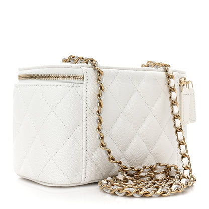 Chanel Caviar Quilted Small Vanity Case With Chain White 3 of 9