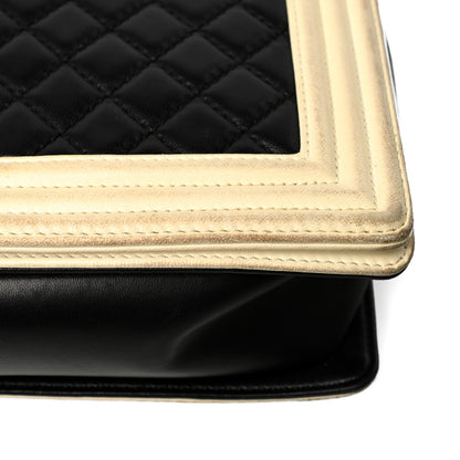 Chanel Lambskin Quilted Large Boy Flap Black White 9 of 9
