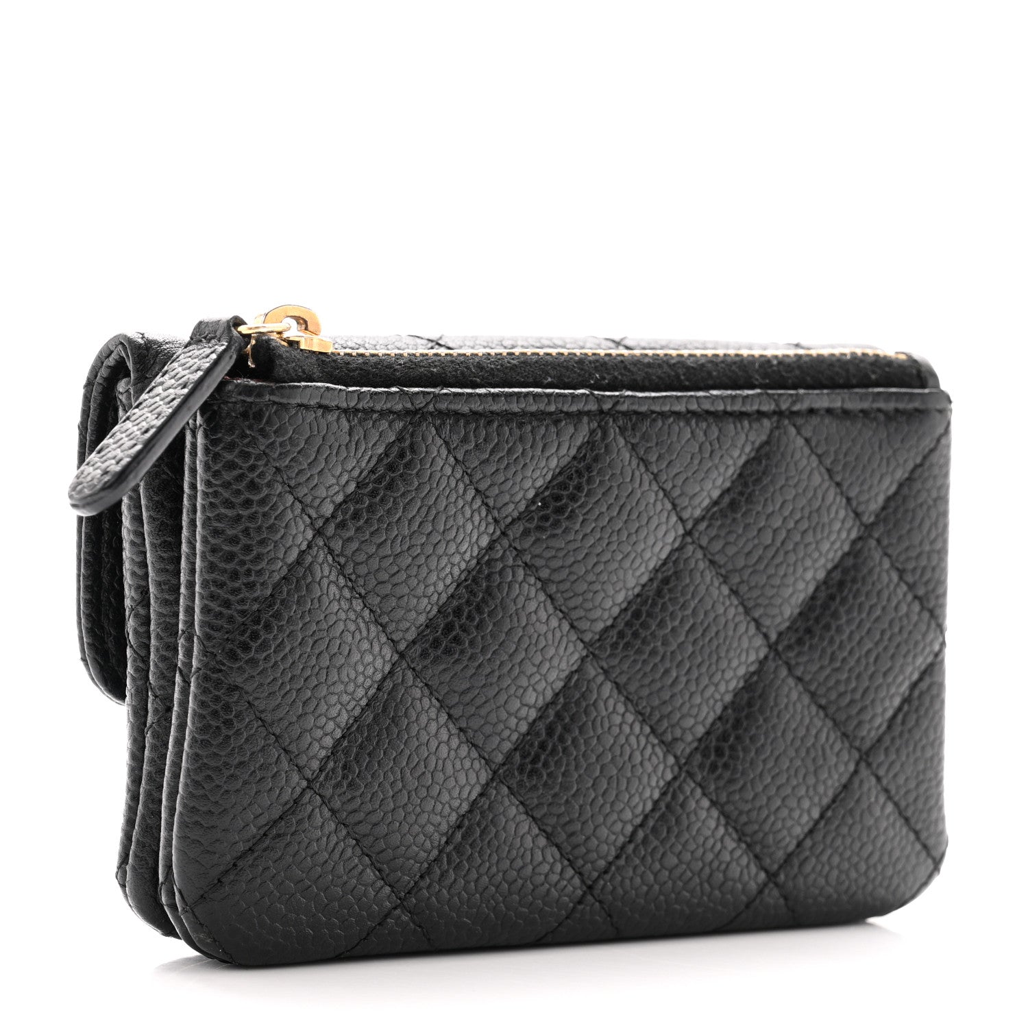 Chanel Caviar Quilted Flap Zip Card Holder Black 3 of 8