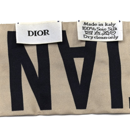 Christian Dior Silk Oblique Mitzah Scarf Blue 3 of 3
