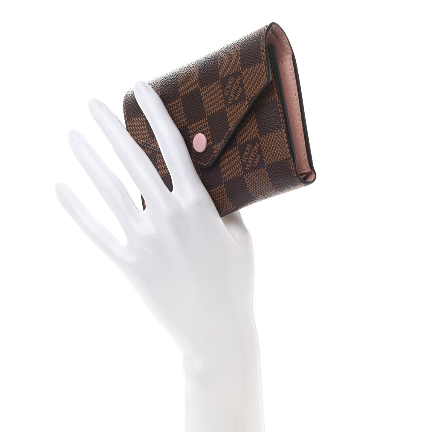 Damier Ebene Victorine Wallet Rose Ballerine