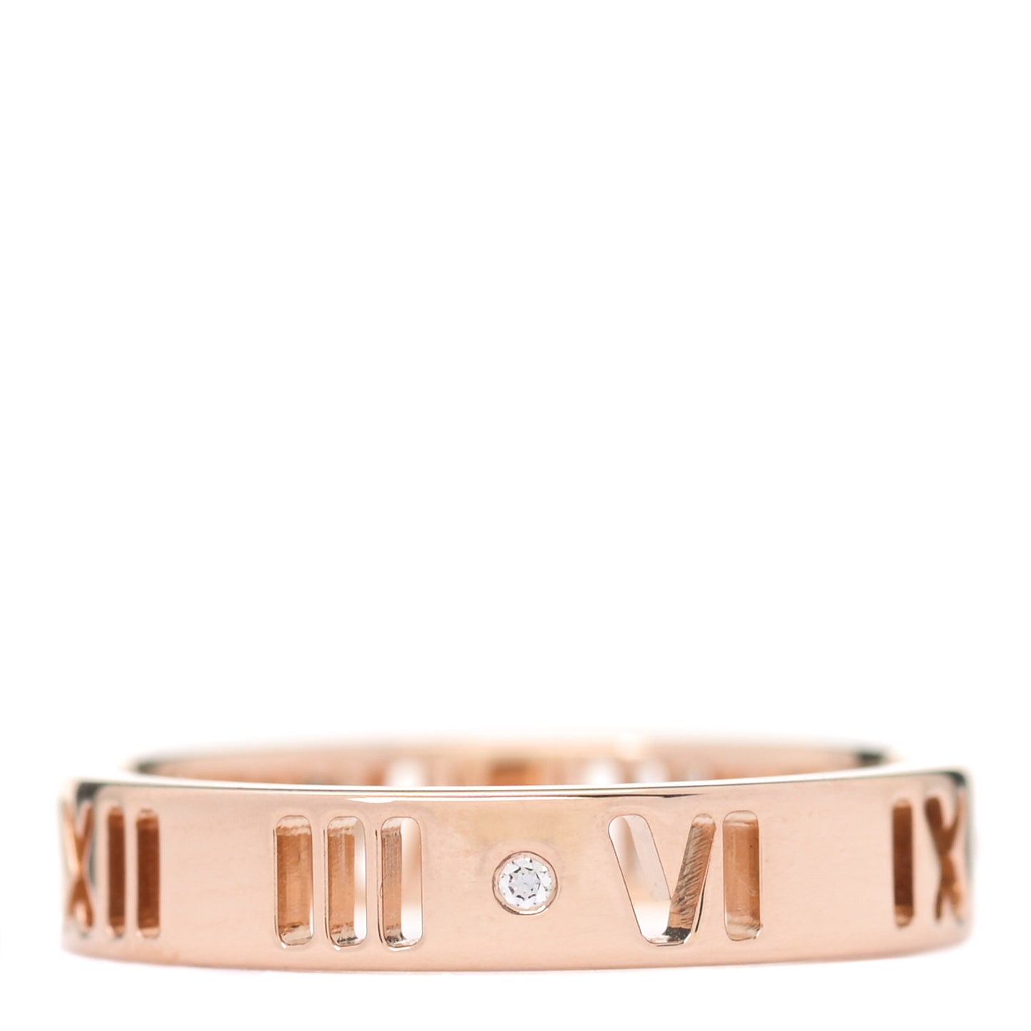 18K Rose Gold Diamond Atlas Pierced Ring 49 4.75