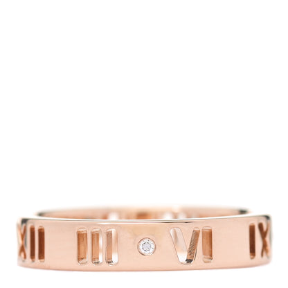 Tiffany 18K Rose Gold Diamond Atlas Pierced Ring 49 4.75 1 of 4