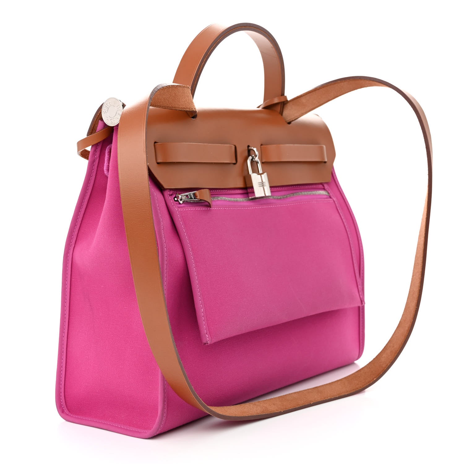 Hermes Vache Hunter Toile Herbag Zip 31 PM Magnolia Fauve 3 of 12