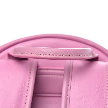 MCM Calfskin Visetos Diamond Printed Small Backpack Pink Cognac 11 of 11