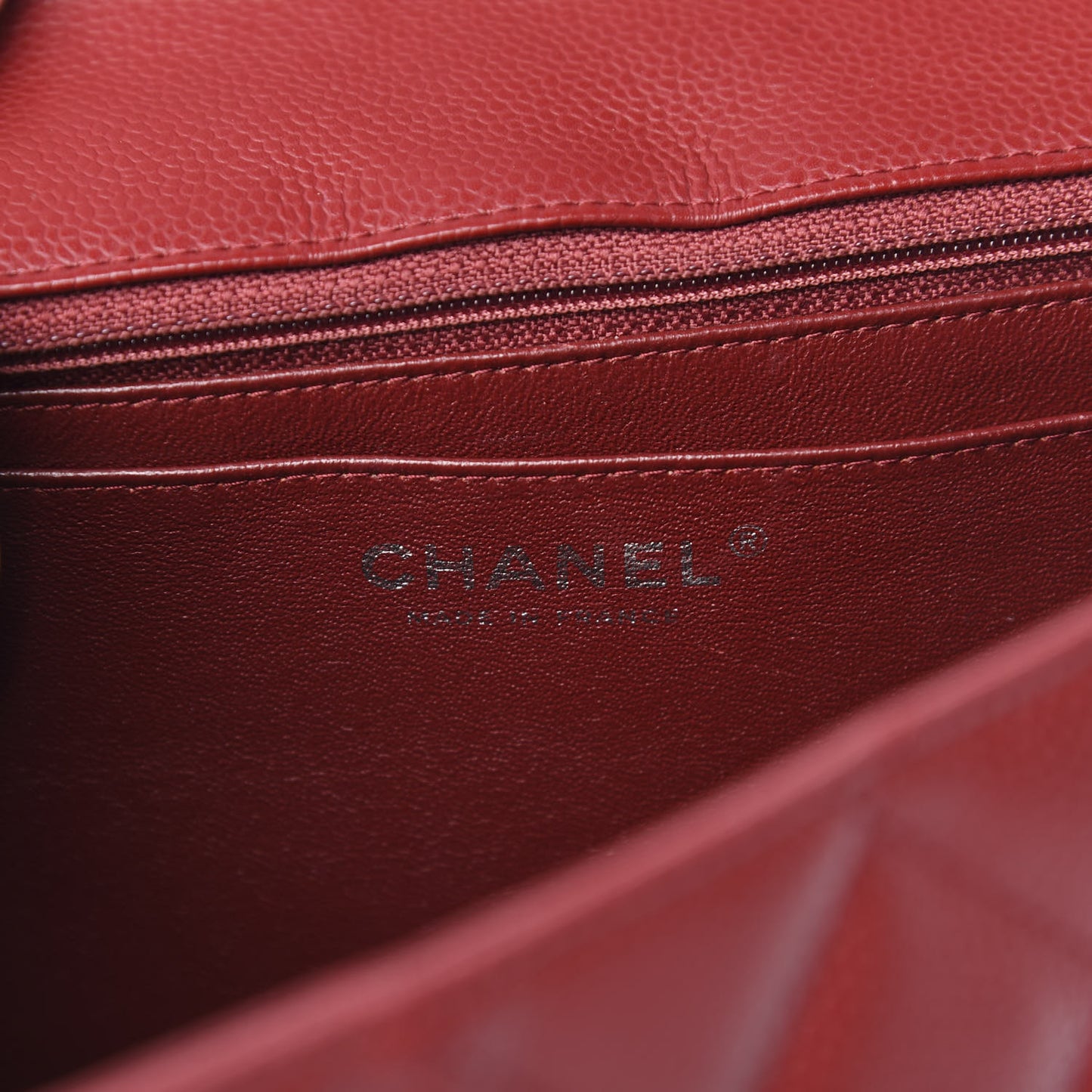 Caviar Quilted Jumbo Single Flap Red
