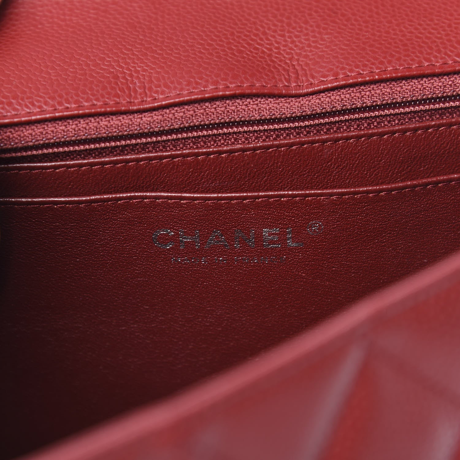 Chanel Caviar Quilted Jumbo Single Flap Red 6 of 12