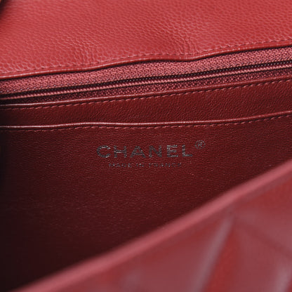 Chanel Caviar Quilted Jumbo Single Flap Red 6 of 12