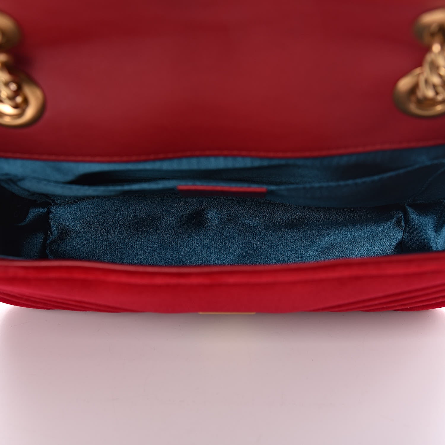 Gucci Velvet Matelasse Mini GG Marmont Shoulder Bag Hibiscus Red 7 of 10