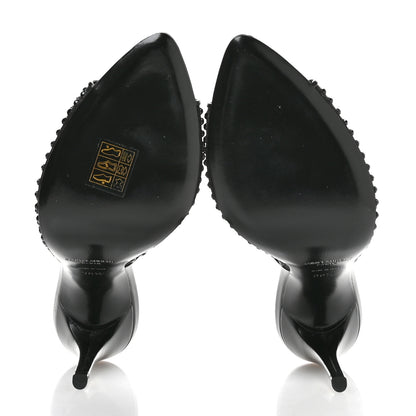 Saint Laurent Tulle Strass Gippy 110 Mule Sandals 36.5 Black 6 of 8