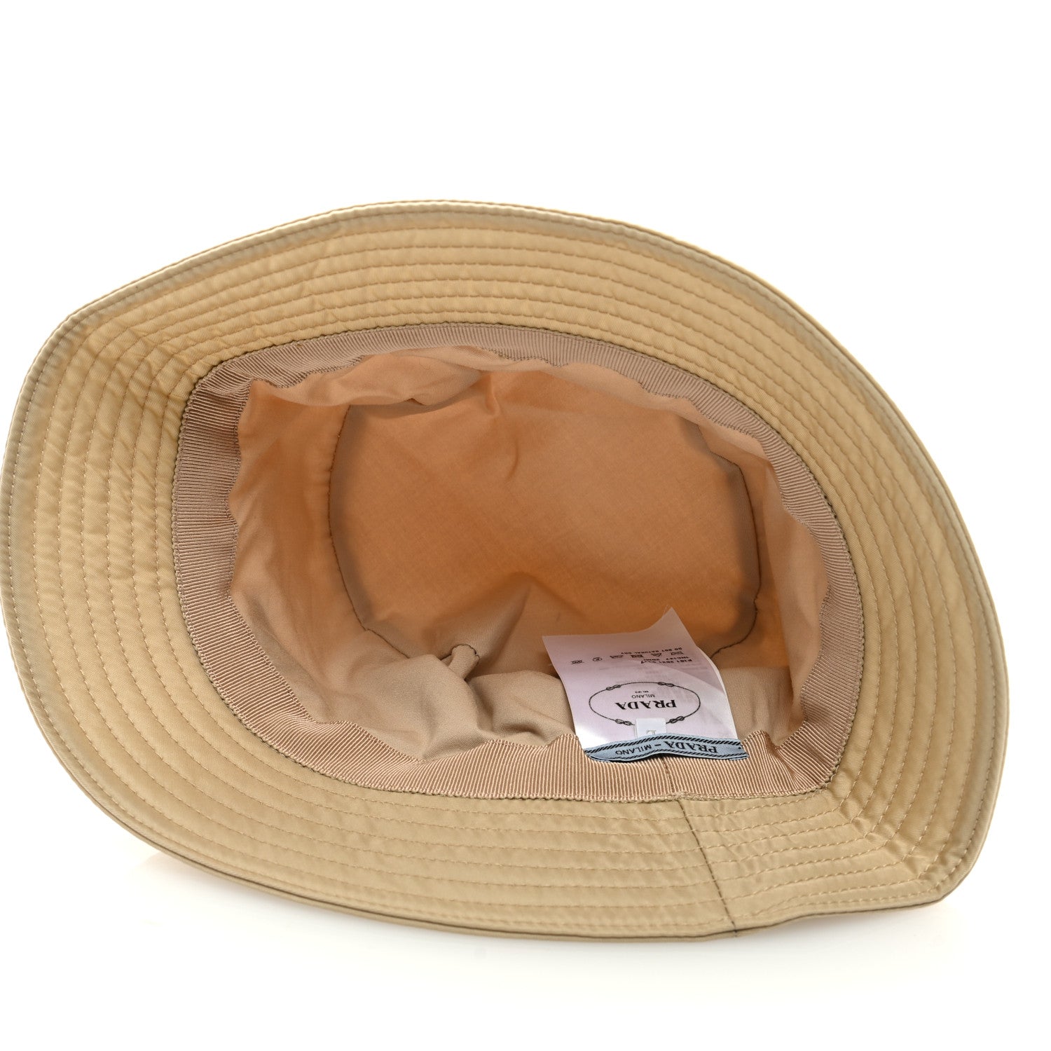 Prada Re-Nylon Metal Triangle Logo Womens Bucket Hat L Cammeo 6 of 7