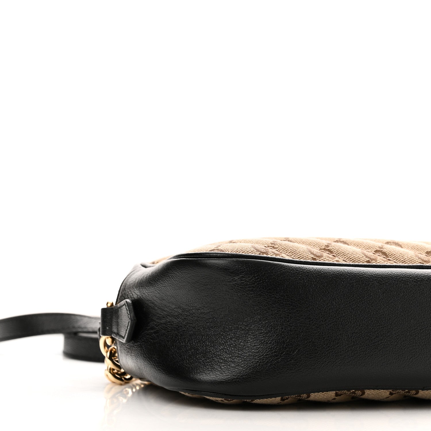 Gucci Monogram Matelasse Diagonal Small GG Marmont Chain Shoulder Bag Beige Black 9 of 12