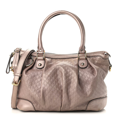 Gucci Metallic Microguccissima Medium Sukey Top Handle Bag Dark Cipria 1 of 15