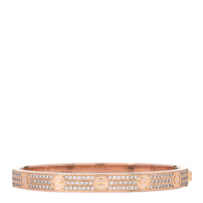 Cartier 18K Pink Gold Diamond LOVE Paved Bracelet 18 2 of 4