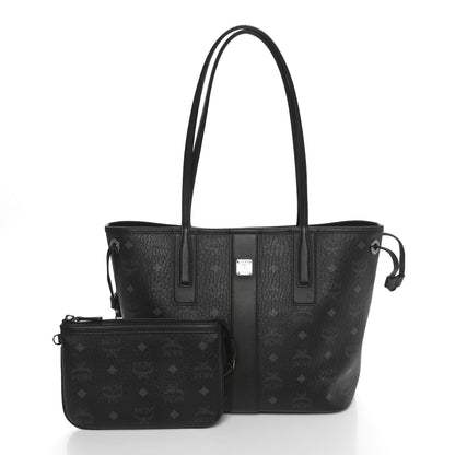 MCM Visetos Small Liz Reversible Shopper Tote Black 3 of 16