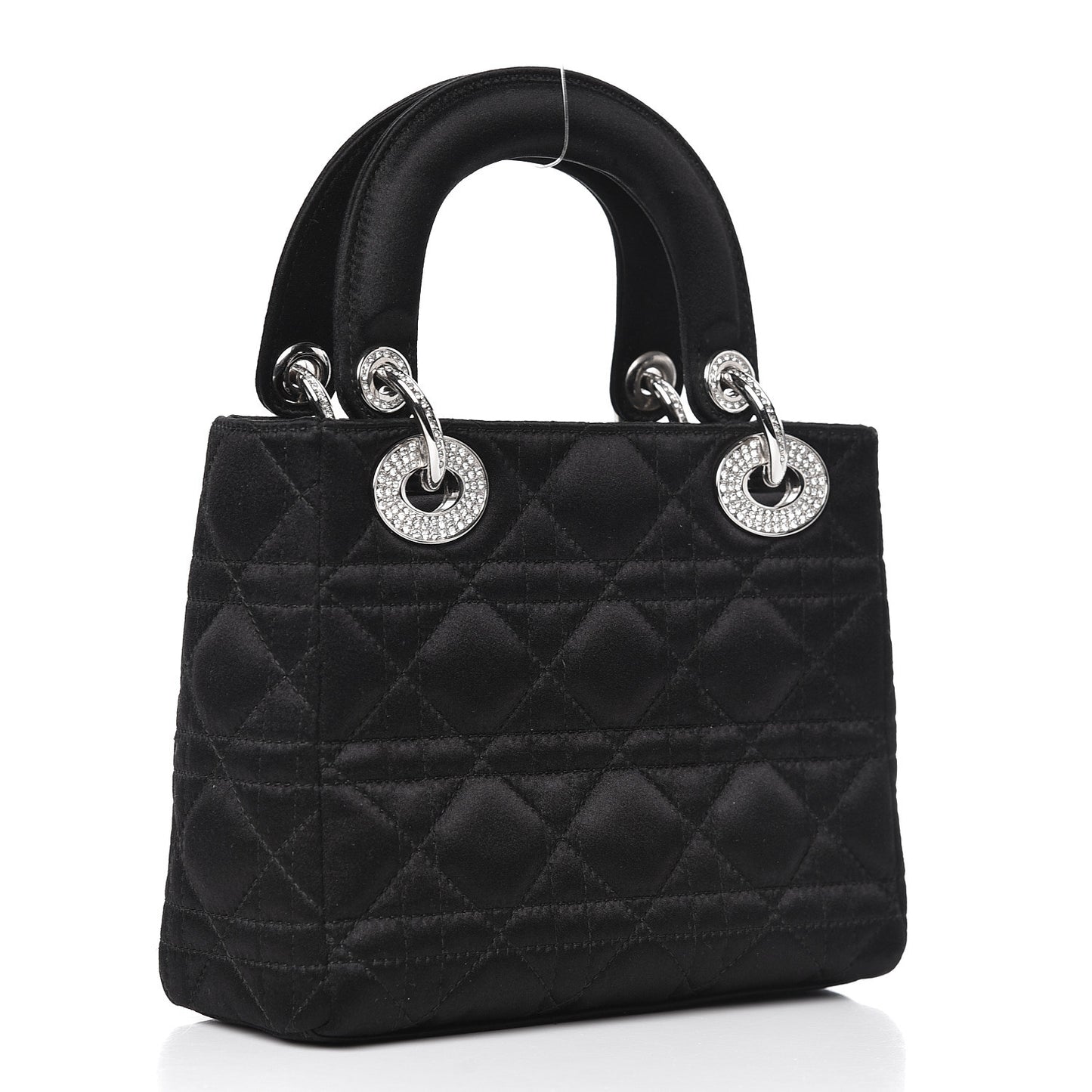 Satin Swarovski Crystal Cannage Mini Lady Dior Black