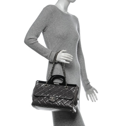 Chanel Glazed Calfskin Quilted Small CC Delivery Tote Grey 2 of 7