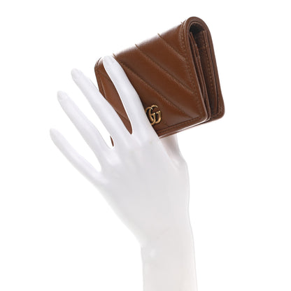 Gucci Azalea Calfskin Matelasse Diagonal GG Marmont Card Case Wallet Cuir 2 of 9