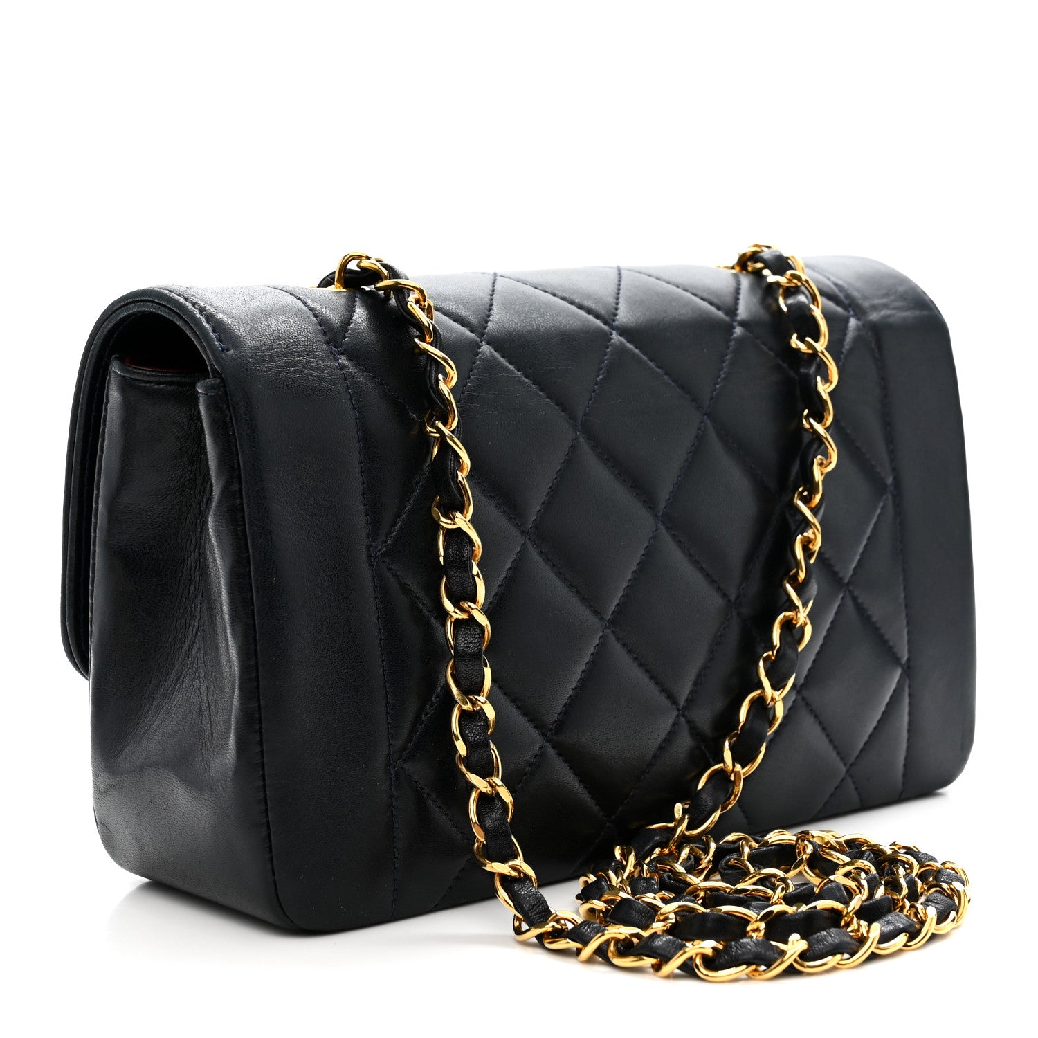 Chanel Lambskin Quilted Small Single Flap Navy 3 of 11