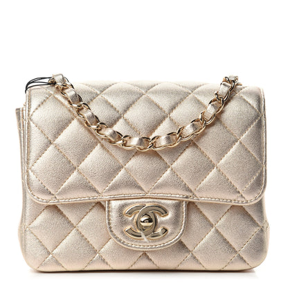 Chanel Metallic Lambskin Quilted Mini Square Flap Gold 1 of 10