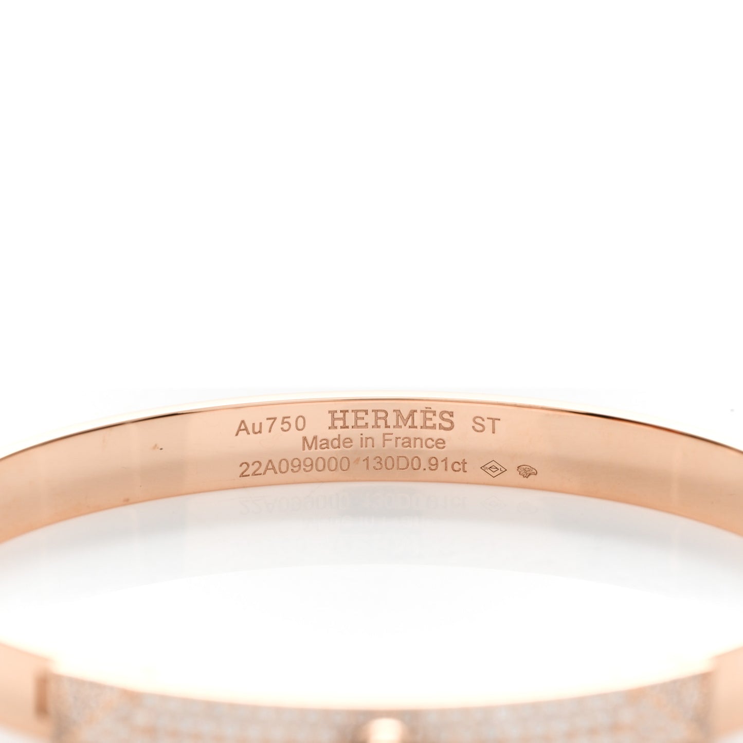 18K Rose Gold Diamond PM Collier De Chien Pave Bracelet ST