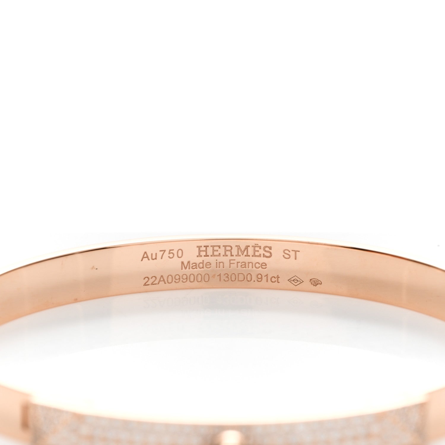 Hermes 18K Rose Gold Diamond PM Collier De Chien Pave Bracelet ST 3 of 4