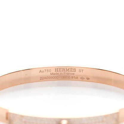 Hermes 18K Rose Gold Diamond PM Collier De Chien Pave Bracelet ST 3 of 4