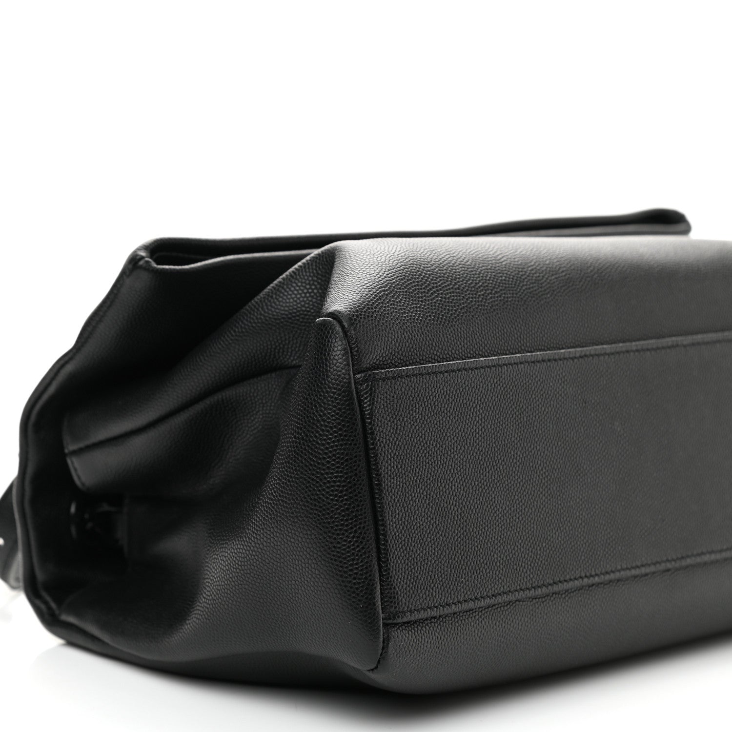 Saint Laurent Grain De Poudre Medium West Hollywood Monogram Fold-Over Black 7 of 8