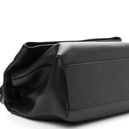 Saint Laurent Grain De Poudre Medium West Hollywood Monogram Fold-Over Black 7 of 8