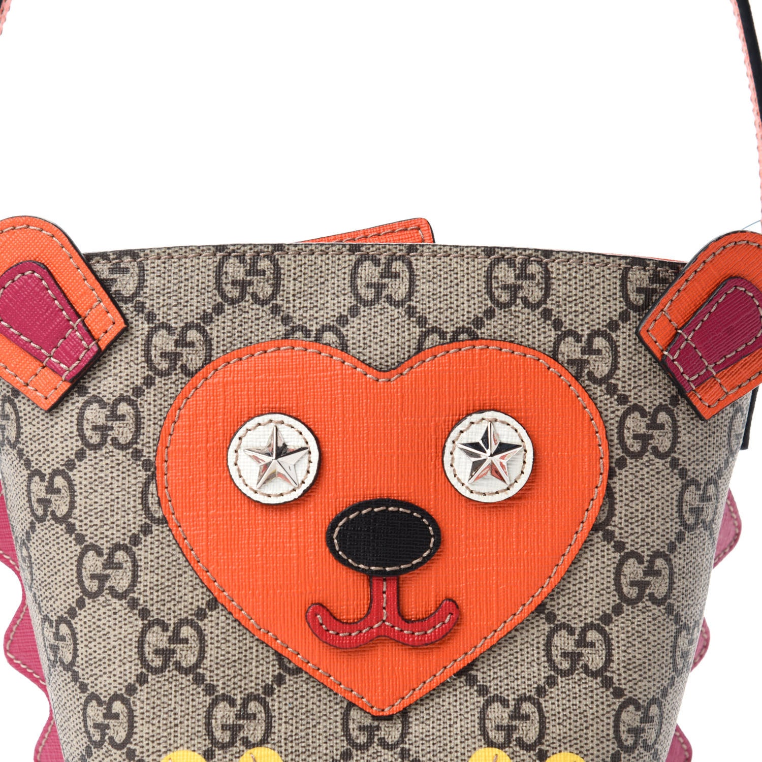 Gucci GG Supreme Monogram Childrens Hedgehog Bucket Bag Orange 9 of 9