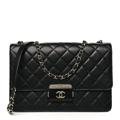 Chanel Sheepskin Quilted Large Beauty Lock Flap Black 1 of 11