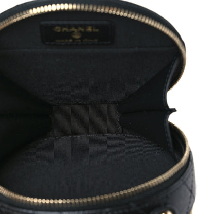 Chanel Caviar Quilted Round Handle With Care Vanity With Chain Black 6 of 11