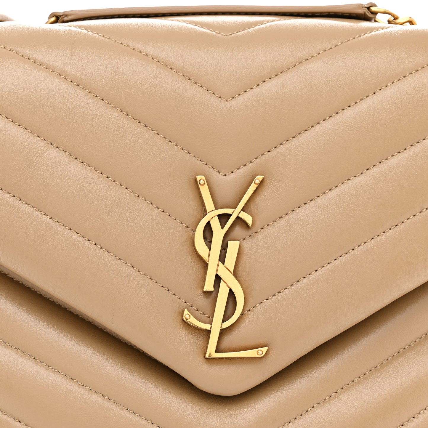 Calfskin Y Quilted Monogram Medium Loulou Chain Satchel Dark Latte