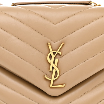 Saint Laurent Calfskin Y Quilted Monogram Medium Loulou Chain Satchel Dark Latte 8 of 10