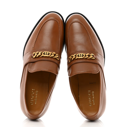 Gucci Supple Lambskin Mens Chain Interlocking G Loafers 9 Cuir 3 of 12