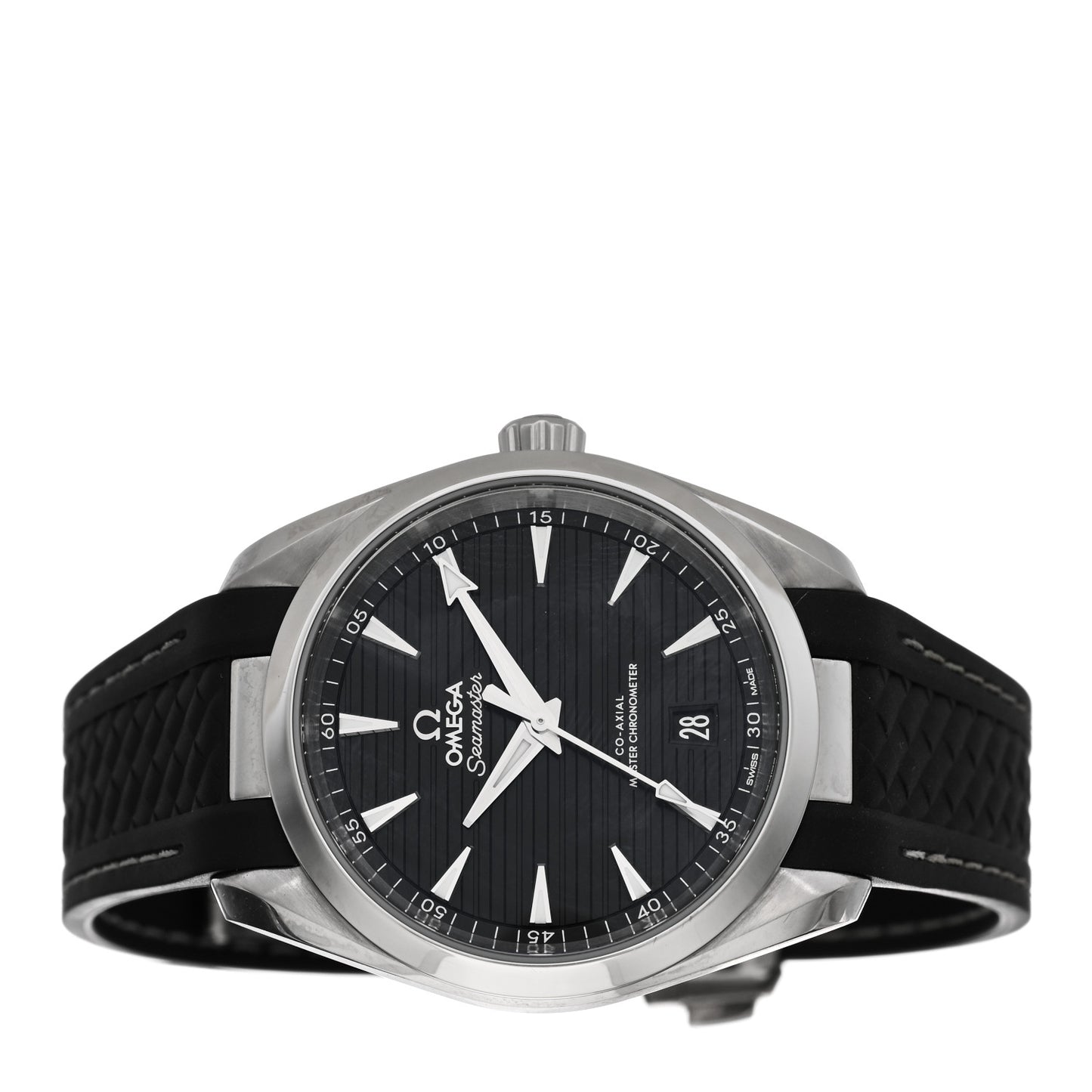 Stainless Steel Calfskin 38mm Seamaster Aqua Terra Master Co-Axial Chronometer Automatic Watch Black 220.12.38.20.01.001