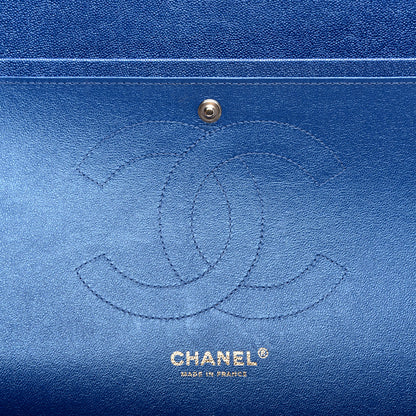 Chanel Iridescent Caviar Quilted Jumbo Double Flap Dark Blue 9 of 11