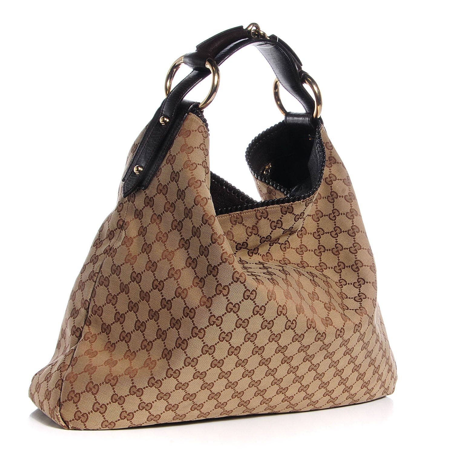 Gucci Monogram Large Horsebit Chain Hobo Brown 3 of 7