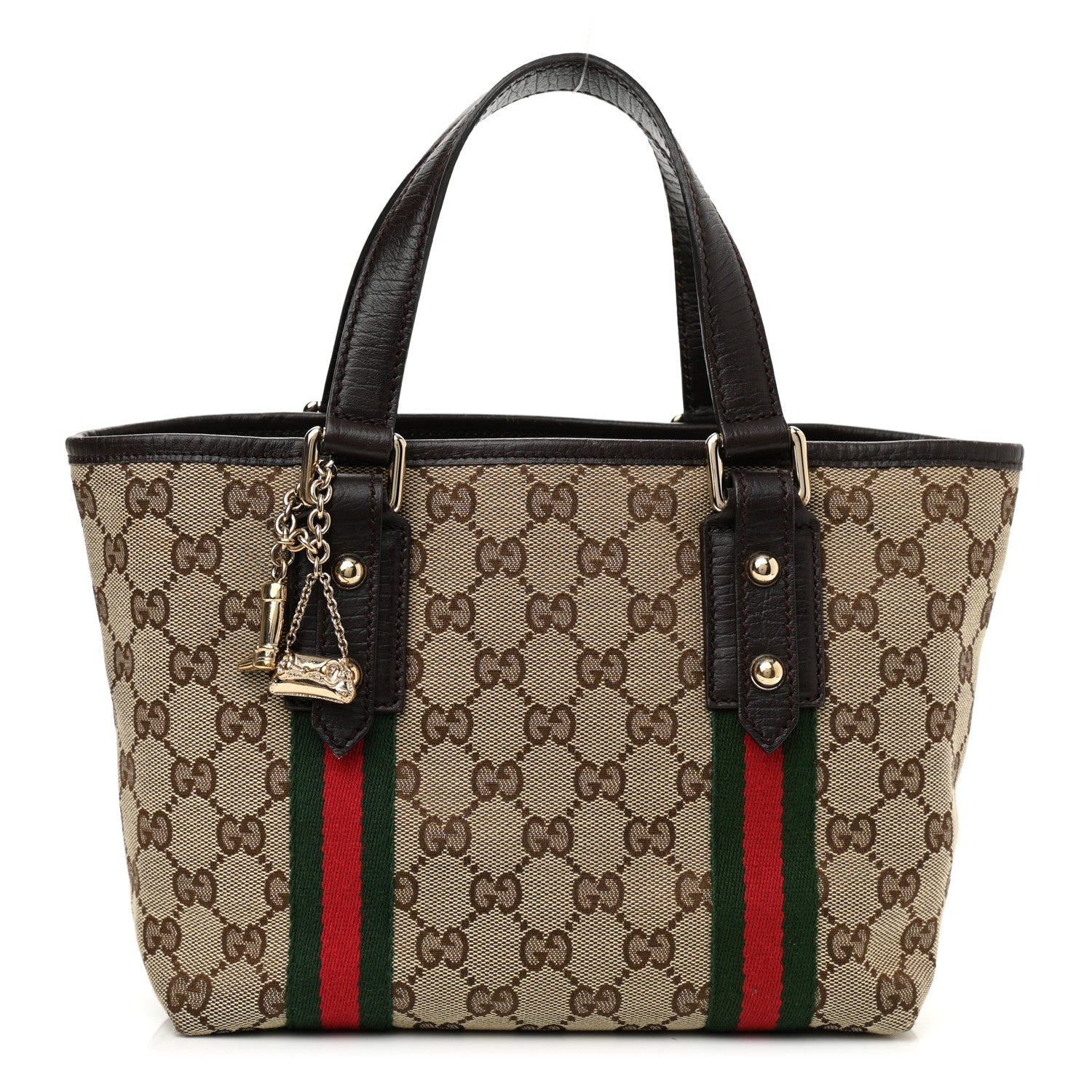 Gucci Monogram Small Jolicoeur Tote Dark Brown 1 of 10