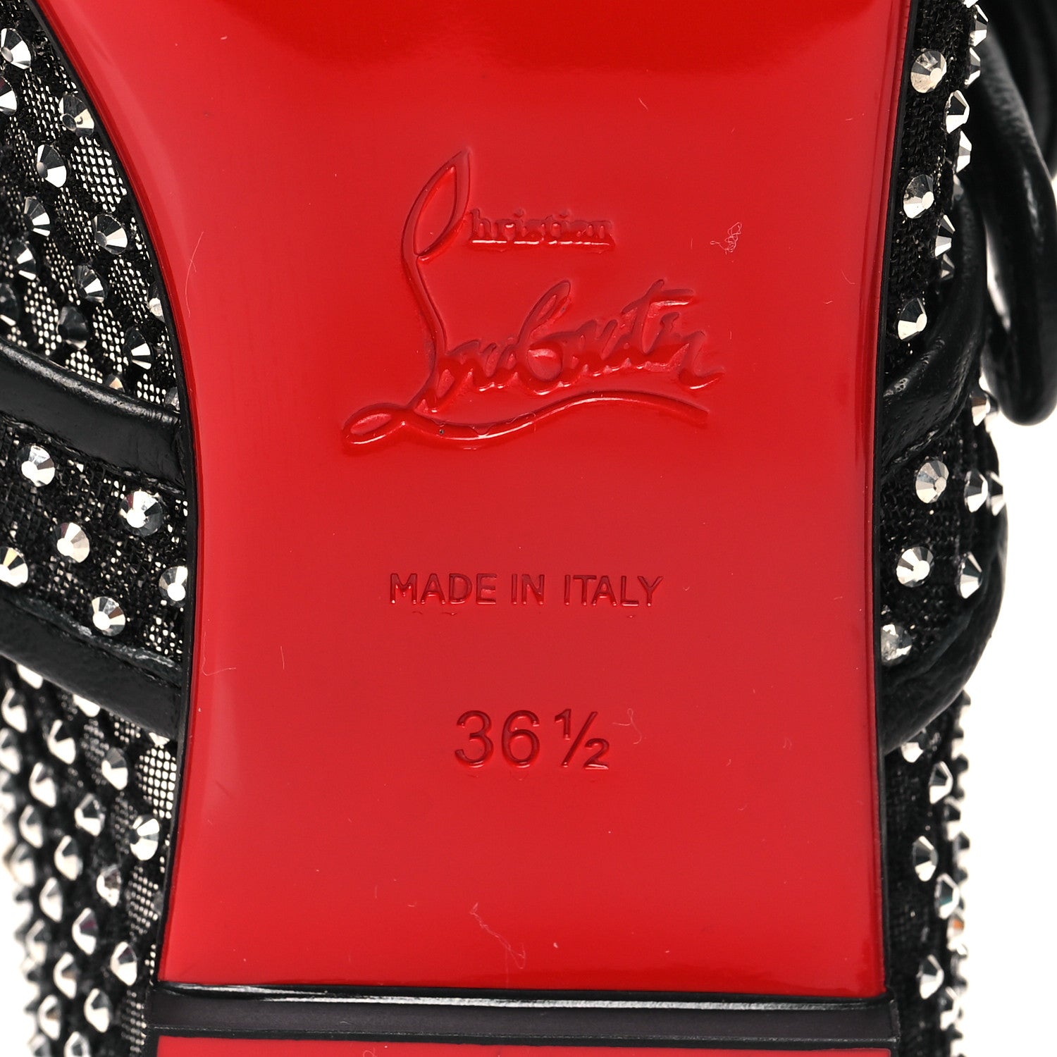 Christian Louboutin Crystal Mamastrapitina Strass Mesh Ballerina Flats 36.5 Black 6 of 8