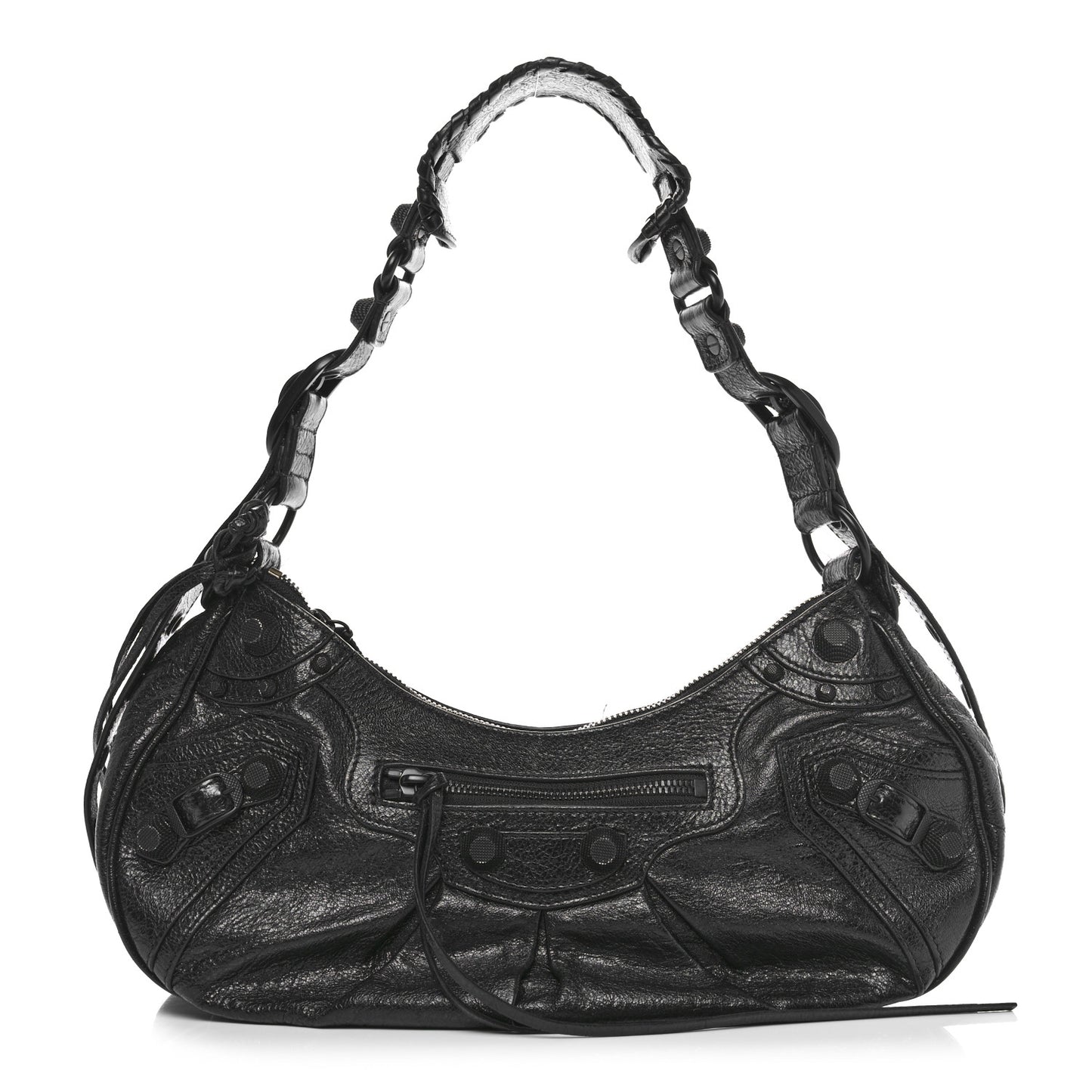 Agneau Arena Monochrome Small Le Cagole Shoulder Bag Black