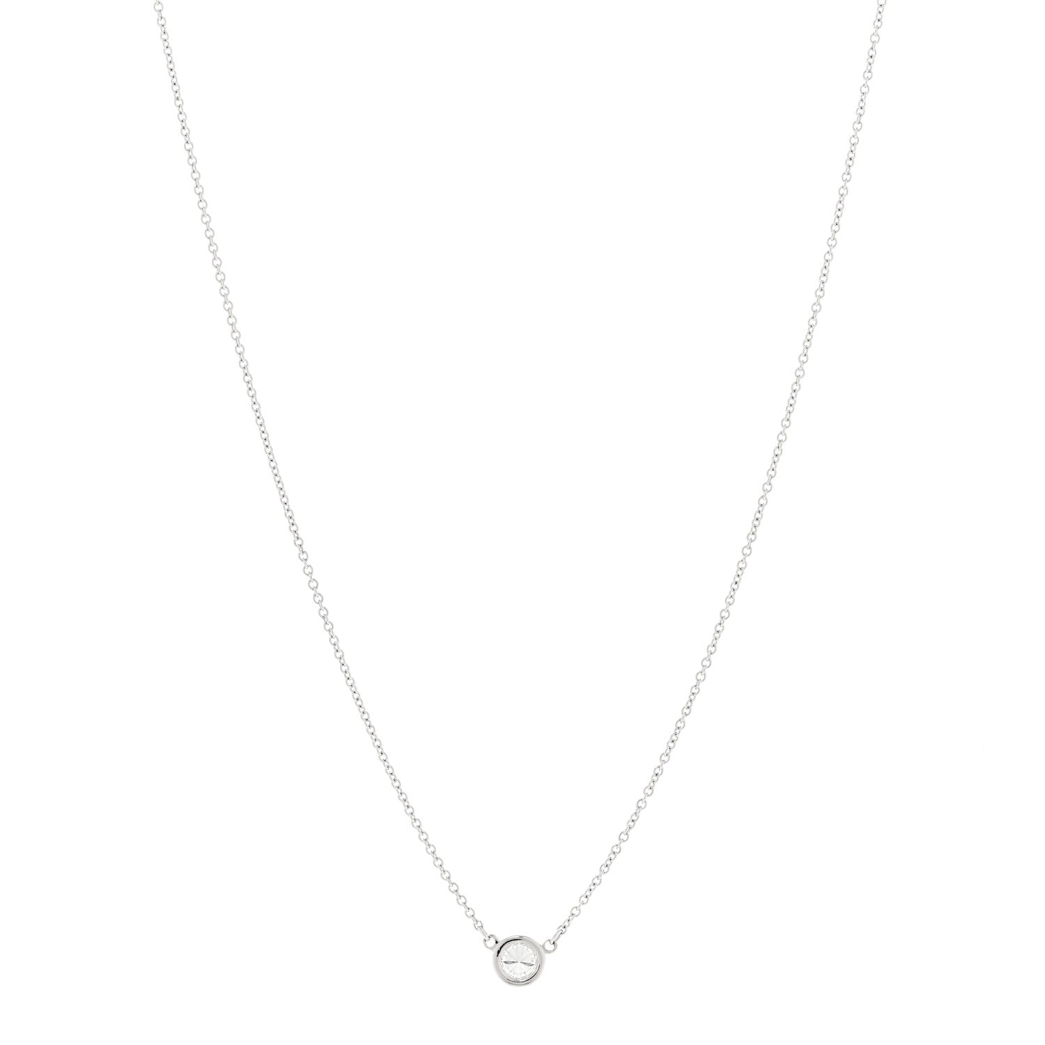 Tiffany Platinum Diamond .24ct Elsa Peretti Diamonds by the Yard Pendant Necklace 1 of 5