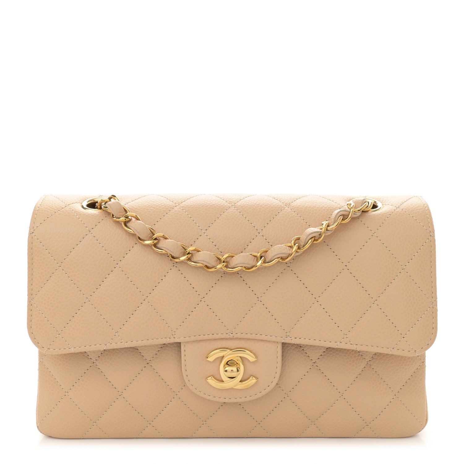 Chanel Caviar Quilted Small Double Flap Beige 1 of 11